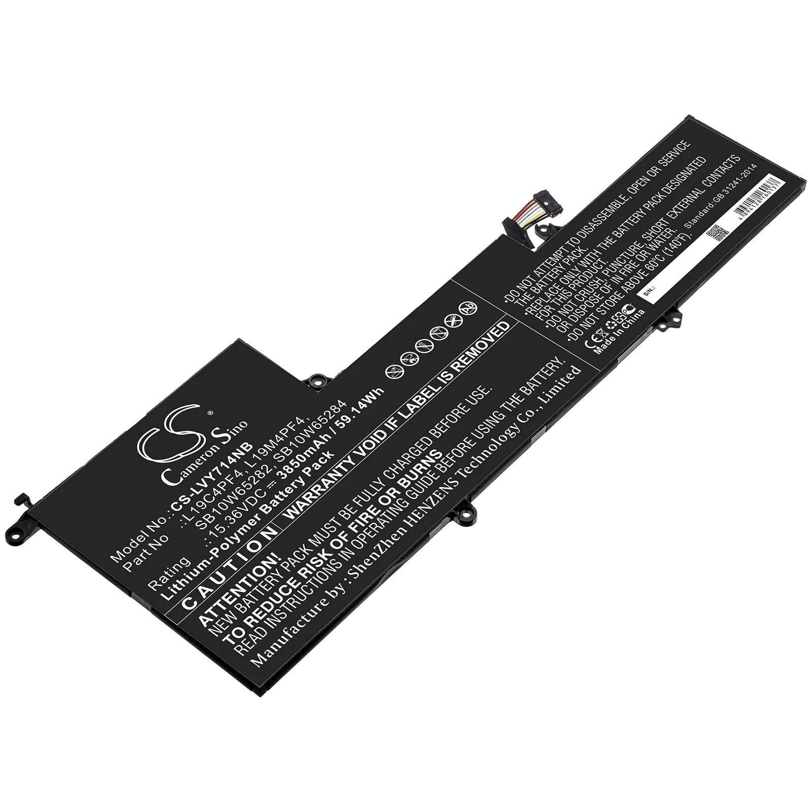 CS sülearvuti aku Lenovo Yoga 14s, L19C4PF4 3850mAh Li-poly