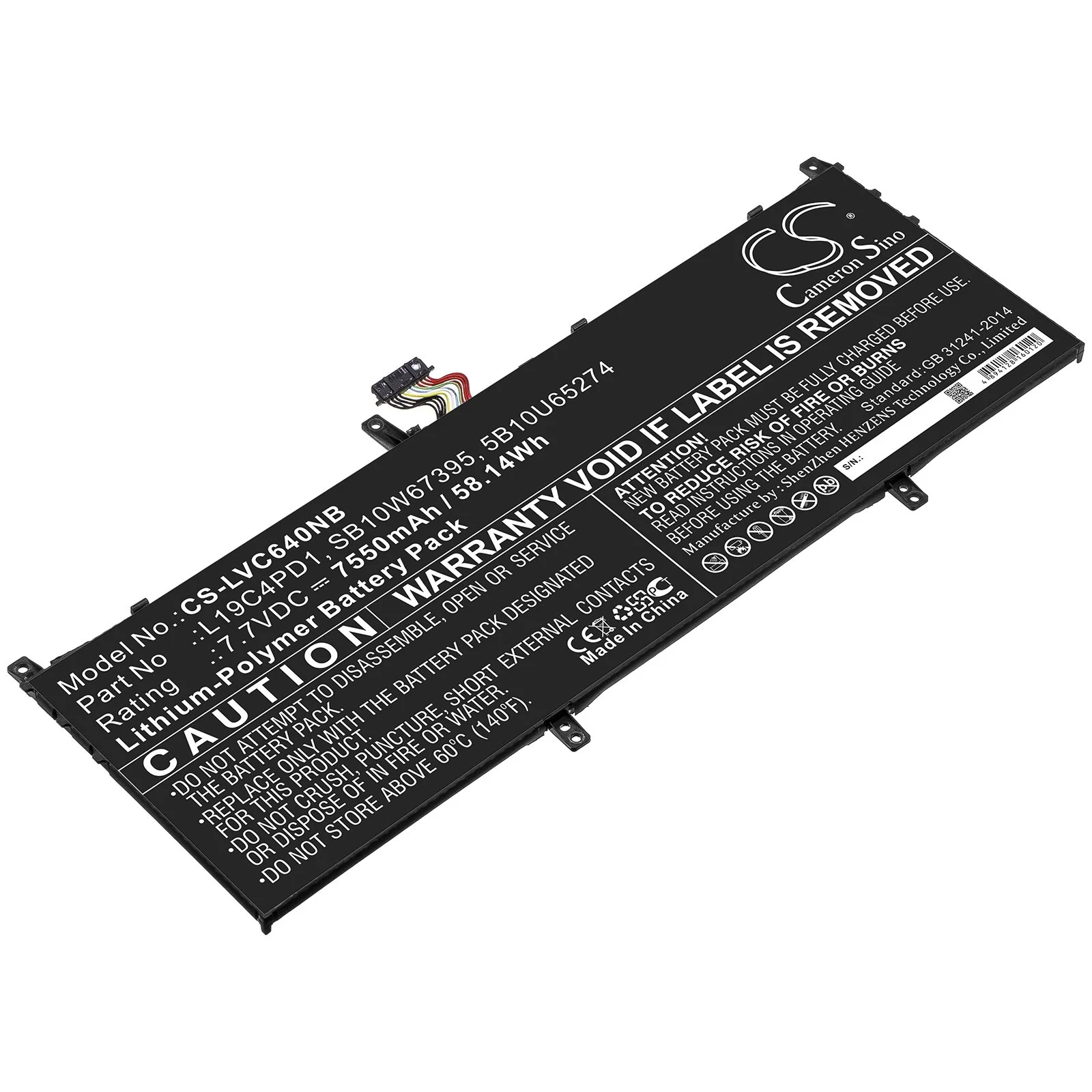 CS sülearvuti aku Lenovo Yoga C640 13 7.7V 7550mAh Li-Poly