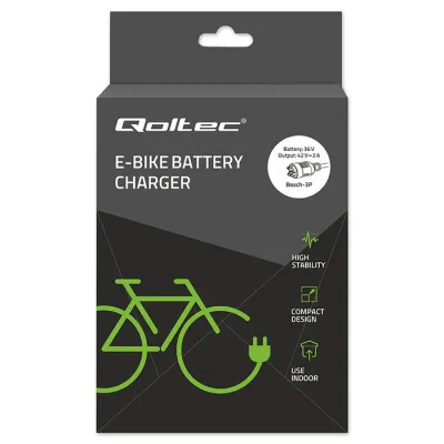 Laadija elektrirattale 36V | 42V | 2A | Bosch 3-pin pistik + toitekaabel 52613