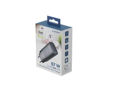 CHARGER USB UNIVERSAL QC3.0 TA-UC- PDQC65-01-BK GEMBIRD