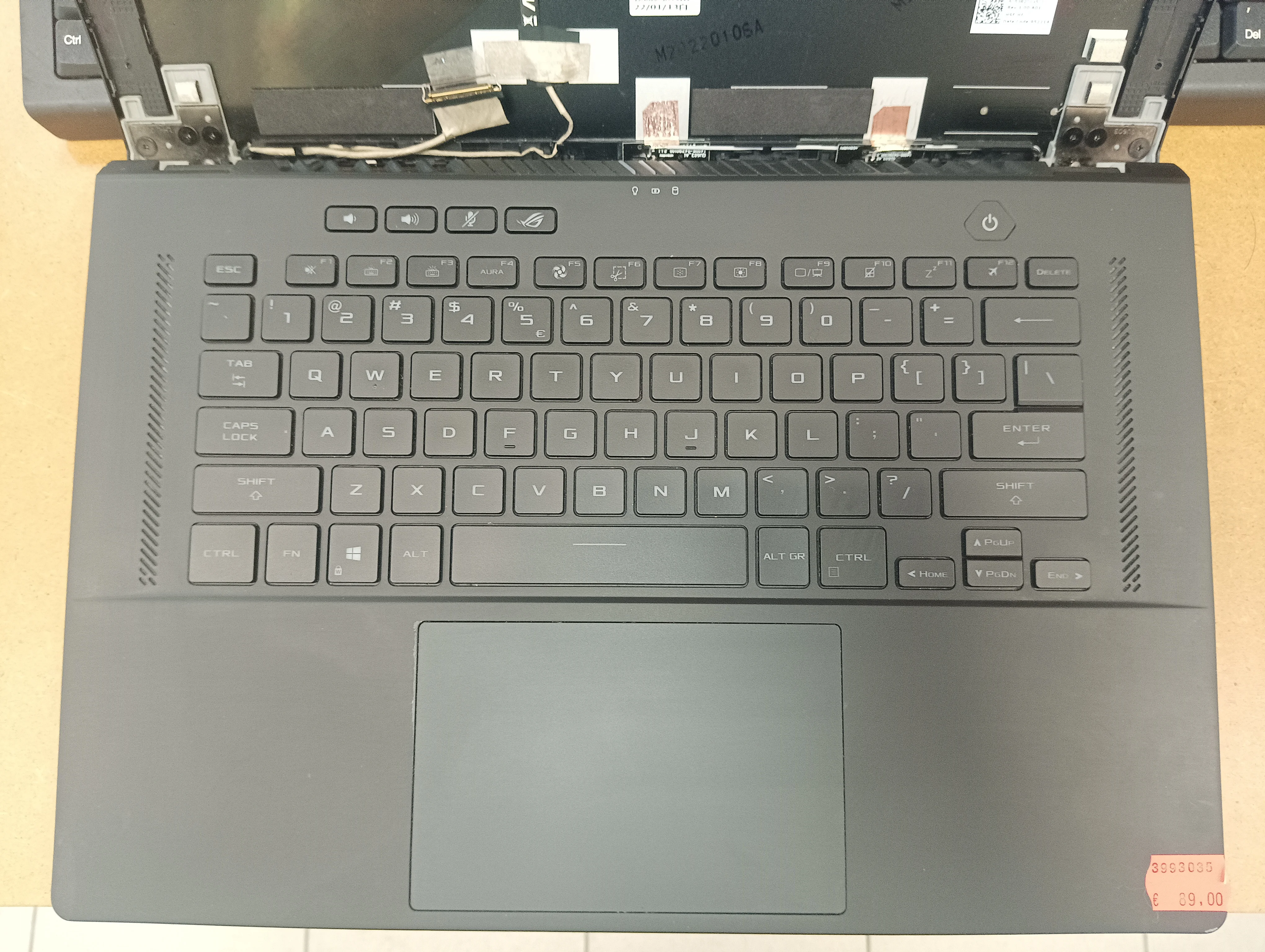 Asus GU603HM-2A Keyboard (US-ENGLISH INTERNATIONAL) (RGB) + Touchpad + palmrest 