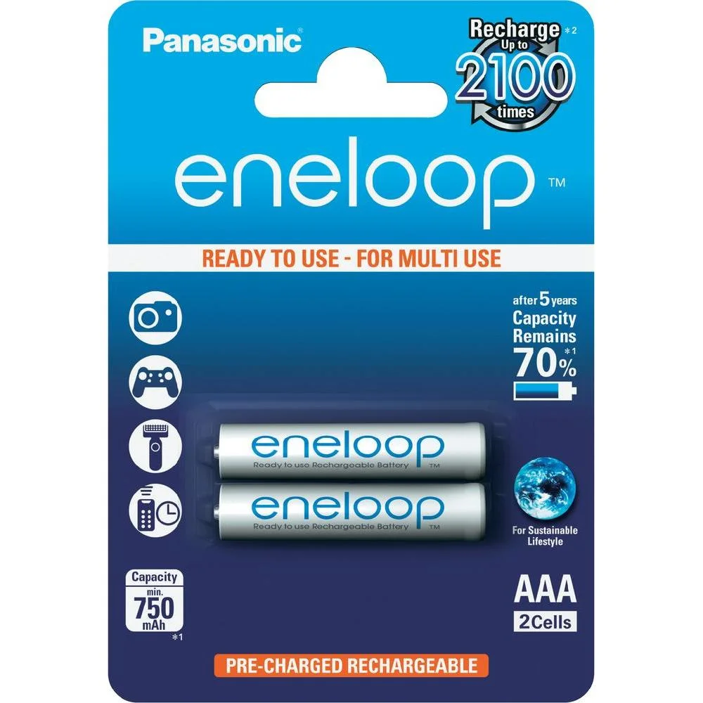 Panasonic Eneloop AAA 800mAh 2-pack, 367692 bk-4mcde/2be