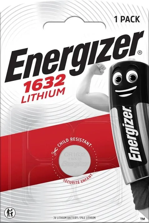 Liitium-nööppatarei Energizer CR1632 (3V) – sobib ka ECR1632, DL1632