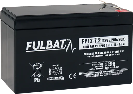 Fulbat FP12-7.2 12V 7,2Ah pliiaku turvasüsteemidele 590028