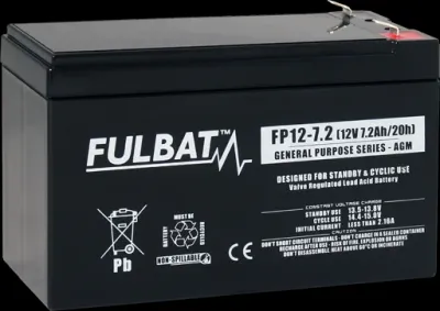 Fulbat FP12-7.2 12V 7,2Ah pliiaku turvasüsteemidele 590028