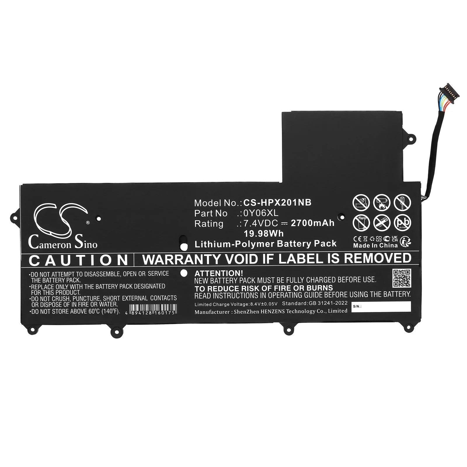 CS sülearvuti aku HP 0Y06XL Li-Polymer 2700mAh / 19.98Wh