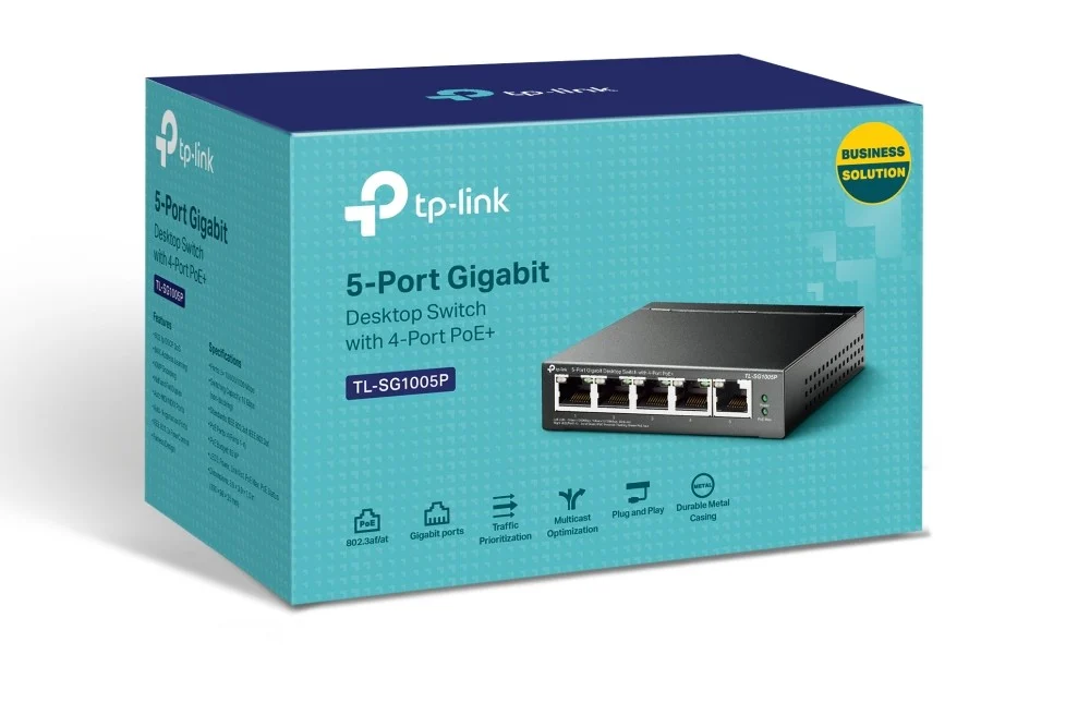 TP-LINK | Switch | TL-SG1005P | Unmanaged | Desktop | Gigabit Ethernet (copper) ports quantity 5 | Power over Ethernet (PoE) ports quantity 4 | Power supply type External | 36 month(s)