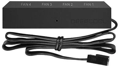 DeepCool FH-04 PWM 4-pordiga ventilaatori HUB, kaablite haldus, must