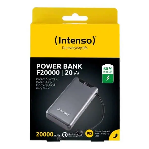 POWER BANK USB 20000MAH QC3.0 GREY F20000 7332054 INTENSO
