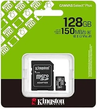Kingston Canvas Select Plus | 128 GB | microSD | Flash memory class Class 10, UHS-I, U1/U3, video class 10/30, A1