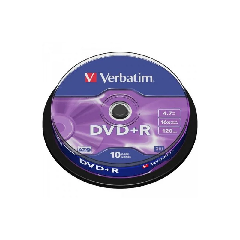 DVD+R toorikud 4.7GB Verbatim #43498 / 16x speed / 120min / 10-torn 