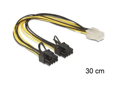 Delock PCI Express 6pin to 2 x 8pin 30cm 83433