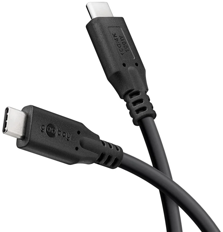 Goobay USB-C™ Cable, USB4™, 100 W, 20 Gbit/s, Power Delivery, 2 m, Black