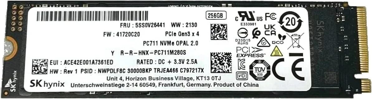 SSD 256gb m.2 PCIe SKhynix HFS256GDE9X081N refurb.