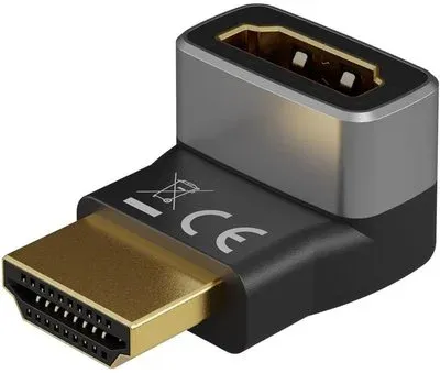 Goobay 72009 HDMI™ Angled Adapter 90° Horizontal, 8K @ 60 Hz, Gold-Plated, Black, Silver | Goobay
