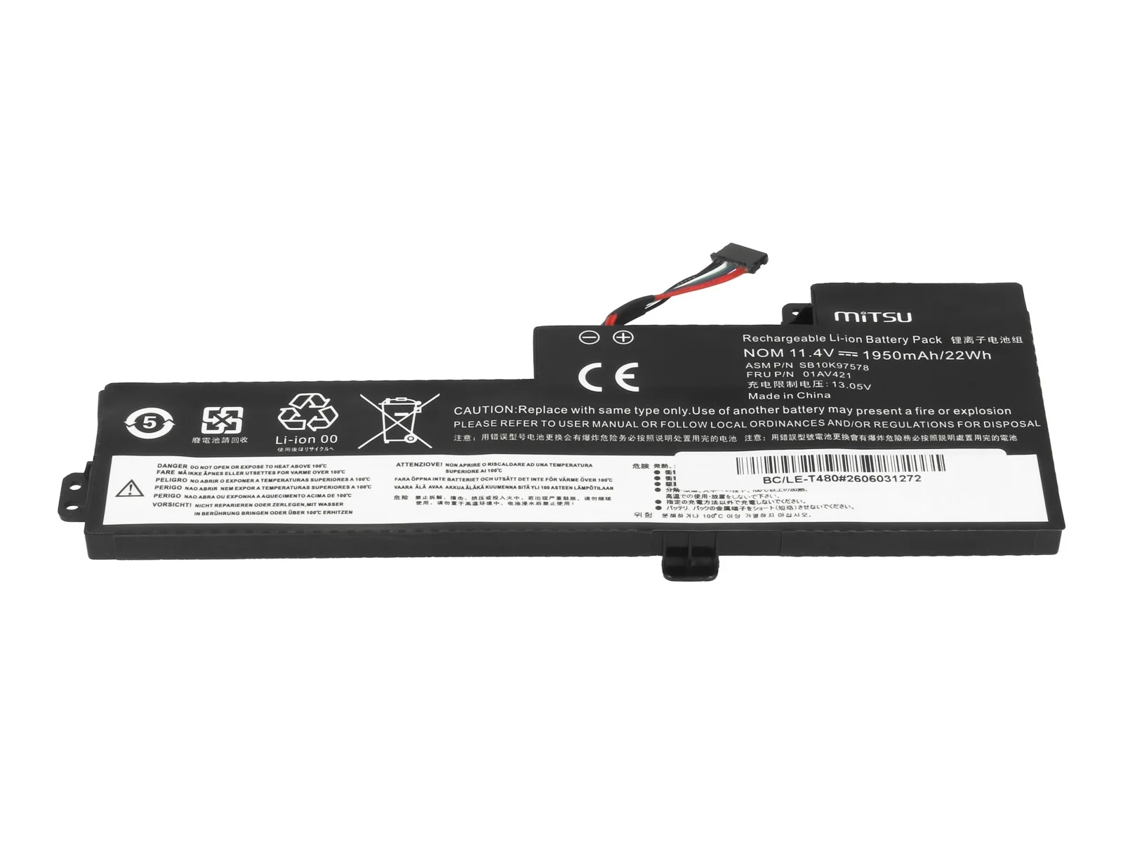 Sülearvuti aku Mitsu Lenovo ThinkPad T480, A475 (sisemine/ internal) BC/LE-T480  