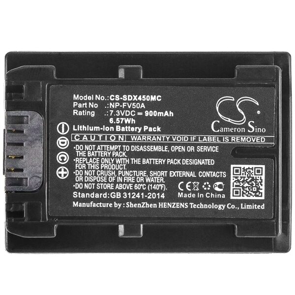 Sony NP-FV50A, 7.3V Li-ion 900mAh-6.57Wh aku - Image 5