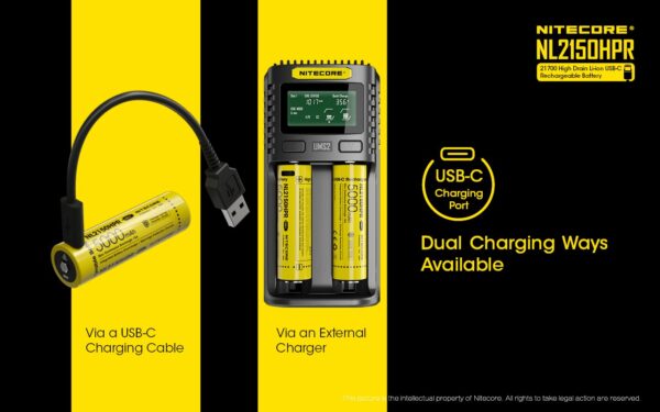 Nitecore NL2150HPR USB-C 5000mAh 21700 Li-ion aku 3.6V - Image 4