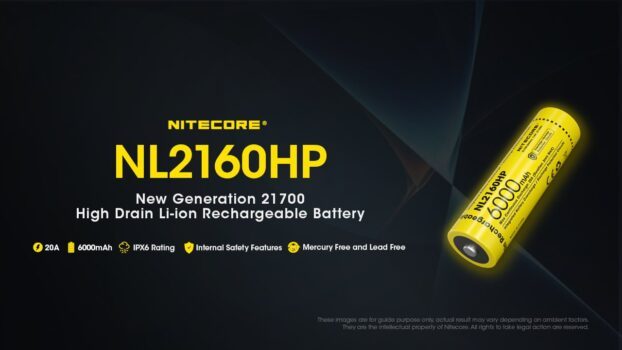 Nitecore NL2160HP 6000mAh 21700 Li-ion aku 3.6V