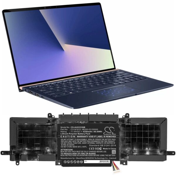 CS- sülearvuti aku Asus 0B200-03150000, C31N1815, 11.55V Li-Polymer 4250mAh-49.09Wh - Image 5