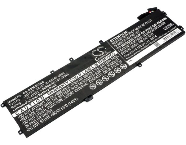 CS sülearvuti aku DELL 5XJ28, 6GTPY, B102188-0006 11.4V 8000mAh Li-Polymer