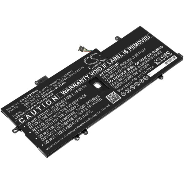 CS- sülearvuti aku Lenovo 02DL005, 5B10W13931, ThinkPad X1 Carbon 2019, 15.36V Li-Polymer 3250mAh-49.92Wh