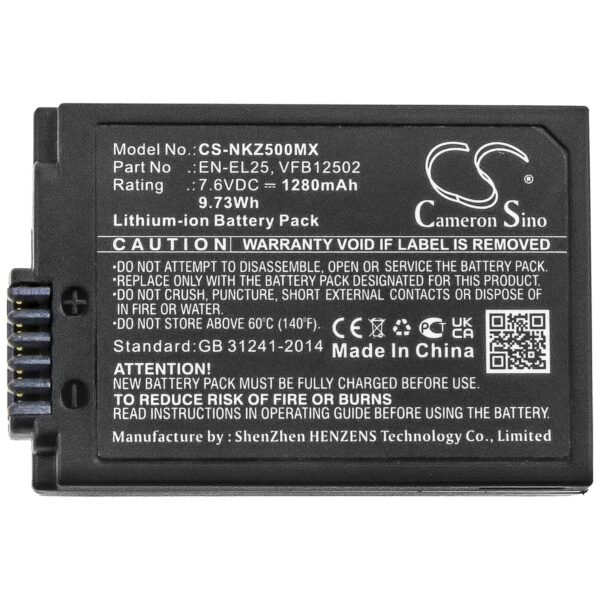 Nikon EN-EL25 7.6V Li-ion 1280mAh-9.73Wh aku - Image 5