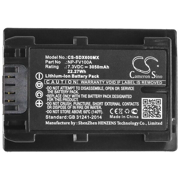 Sony NP-FV100A,  7.3V Li-ion 3050mAh-22.27Wh aku - Image 5