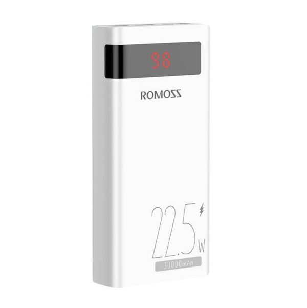 Romoss Sense 8P+ 30000mAh QC valge akupank LED ekraaniga