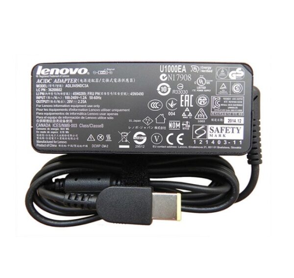 Lenovo laadija 20V 2.25A 45W (square tip)originaal