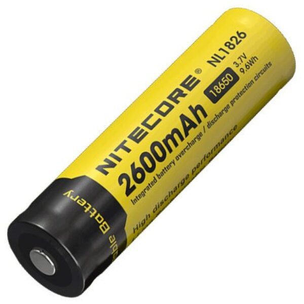 Nitecore NL1826 2600mAh 18650 kaitsmega aku 3.7V