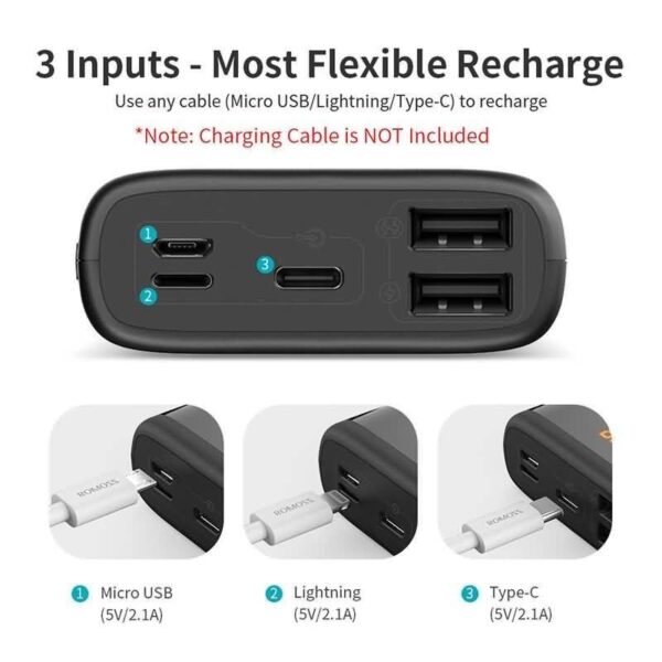 ROMOSS Ares 20 20000mAh must akupank - Image 2