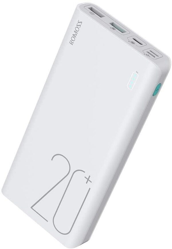 ROMOSS Sense 6 Plus 20000mAh QC valge akupank - Image 2