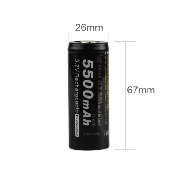 Soshine 26650 5500mAh 3.7V Li-ion aku