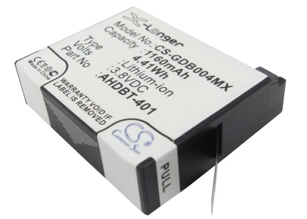 GoPro AHDBT-401, 335-06532-000 kaamera aku 1160mAh