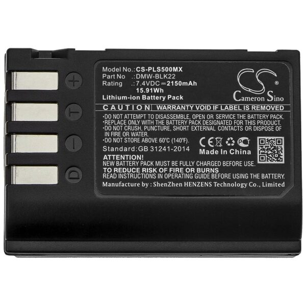 Panasonic DMW-BLK22,  7.4V Li-ion 2150mAh-15.91Wh aku - Image 5