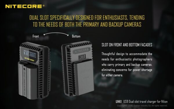 Nitecore EN-EL14 / EN-EL14a /EN-EL15 UNK1 laadija - Image 2