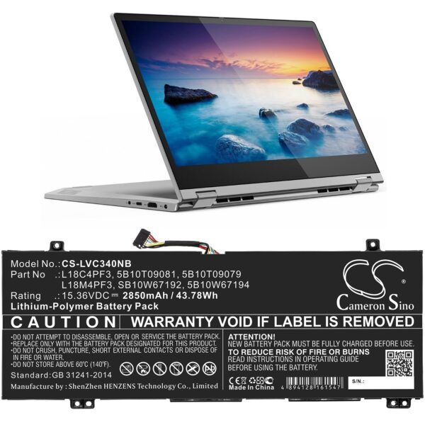 CS- sülearvuti aku Lenovo 5B10T09079, 5B10T09081,15.36V Li-Polymer 2850mAh-43.78Wh - Image 5