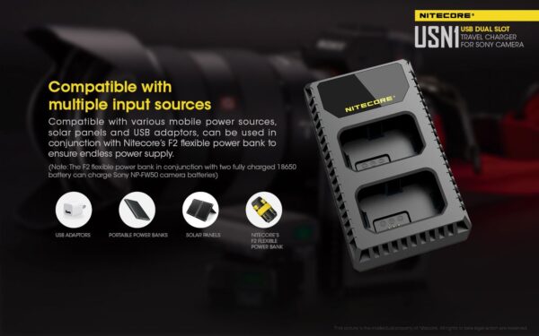 Nitecore USN1 akulaadija Sony fotoaparaadile (NP-FW50) - Image 2