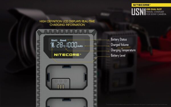 Nitecore USN1 akulaadija Sony fotoaparaadile (NP-FW50) - Image 4